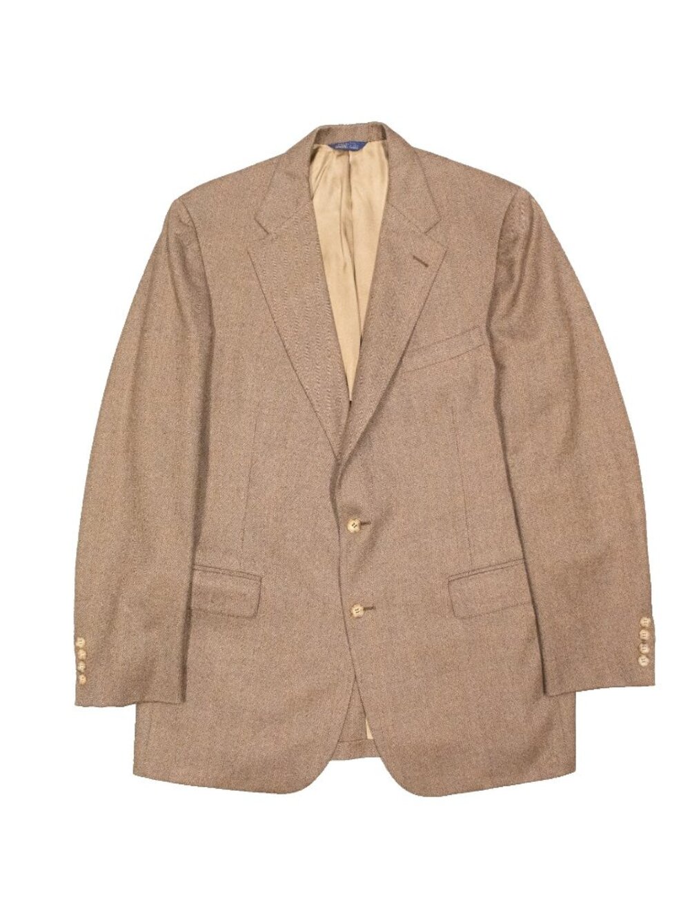 Vintage Roots Blazer Herringbone Wool Sport Coat Brown USA Made 44L